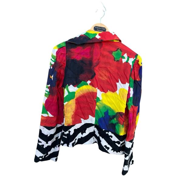 Nozomi Ishiguro Abstract multicolor Jacket Size LARGE 100% Cotton-37 inch Bust - Picture 12 of 13